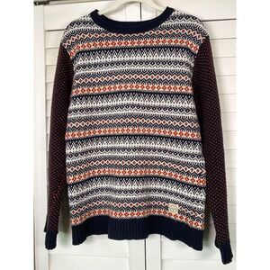 Native Youth Men's Fair Isle Knit Sweater Multicolor Wool Blend, Warm & Cozy | S